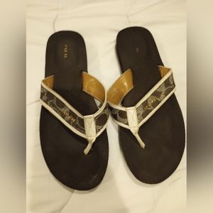 Brown Coach Flip Flops